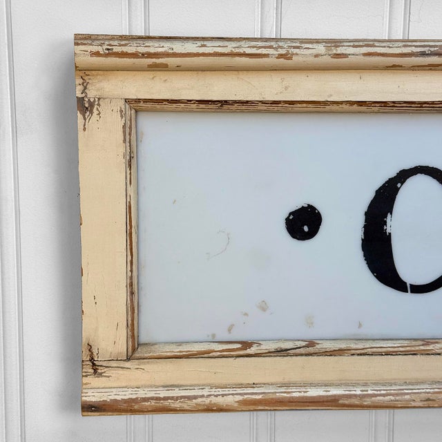 Early 20th Century Antique General Store Cigarettes Milk Glass Painted Sign - 53" For Sale - Image 5 of 12