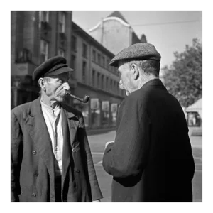 Two Elder Men Having a Chat at Dusseldorf, Germany 1937