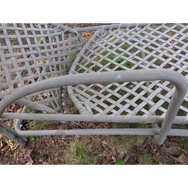 Modern Vintage Brown Jordan Tamiami Vinyl Strap Patio Chaise Lounge For Sale - Image 3 of 9