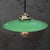 French Green Enamel & Brass Pendant Light For Sale - Image 6 of 8