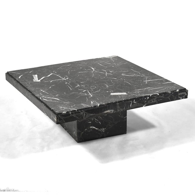 Late 20th Century Ello Black Marble Coffee Table For Sale - Image 5 of 9