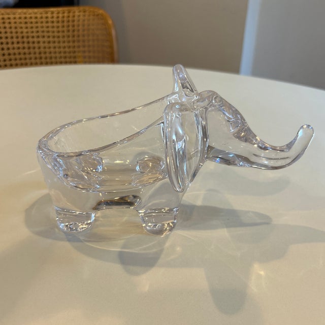 Art Vannes Vintage French Vannes Crystal Elephant Candy Dish For Sale - Image 4 of 6
