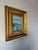 Beautiful vintage oil on canvas painting depicting an abstract Impressionist coastal harbor scene with sailboats, distant...