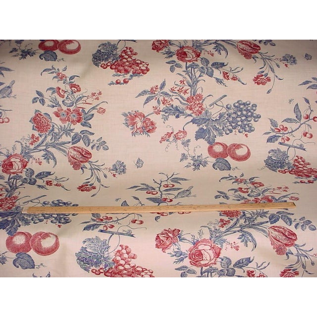 Lee Jofa Bordeaux Toile Red Blue Country French Upholstery Fabric 73/