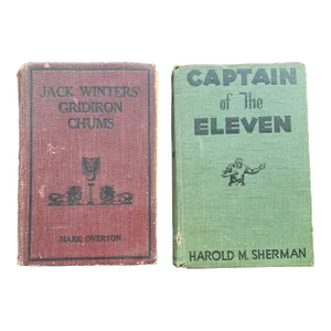Vintage Football Books - Set of 2 - 1900's Decorative Sports Theme