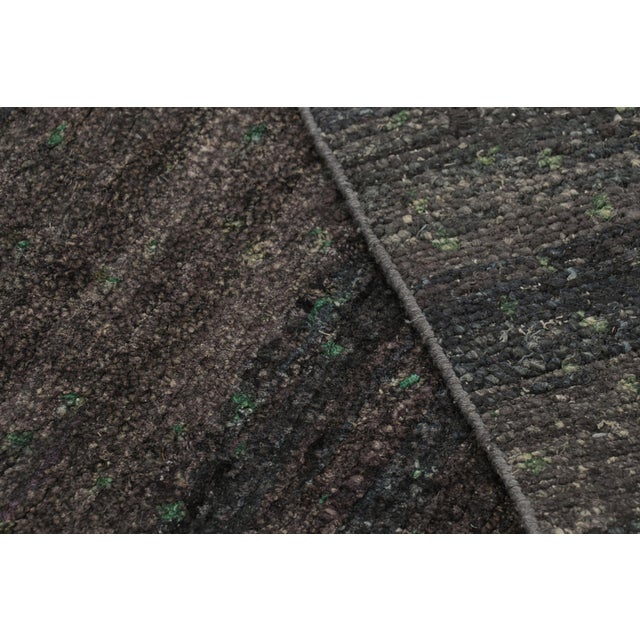 Gray Rug & Kilim’s Moroccan Style Rug in Gray With Blue All-Over Patterns For Sale - Image 8 of 8