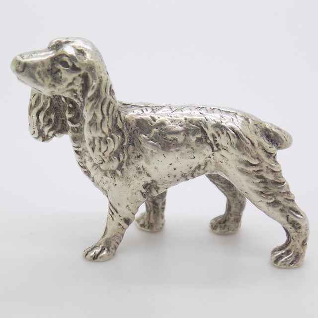Vintage Italian Handmade Genuine Silver Cocker Spaniel Dog Figurine, 1960s For Sale - Image 11 of 11
