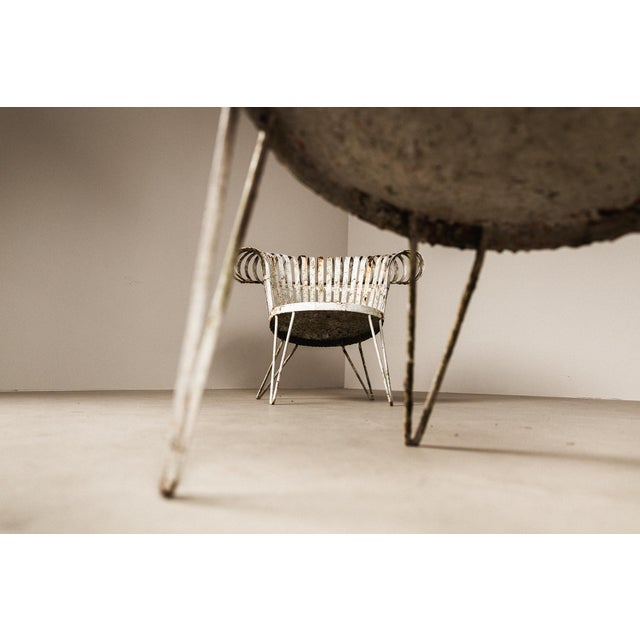 French Wrought Iron Lounge Garden Chairs with Spiral Armrests, 1950, Set of 4 For Sale - Image 10 of 16