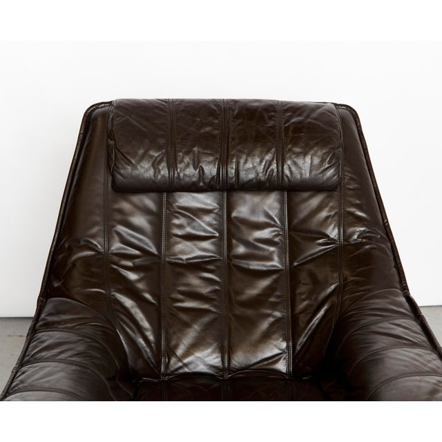 Set of Bamboo and Leather Lounge Chair and Ottoman, 1970s For Sale - Image 17 of 18