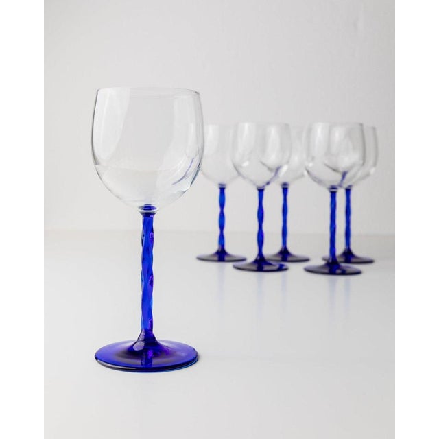 Vintage Murano Glass Wine Glasses, Italy, 1970s, Set of 6 For Sale - Image 3 of 11