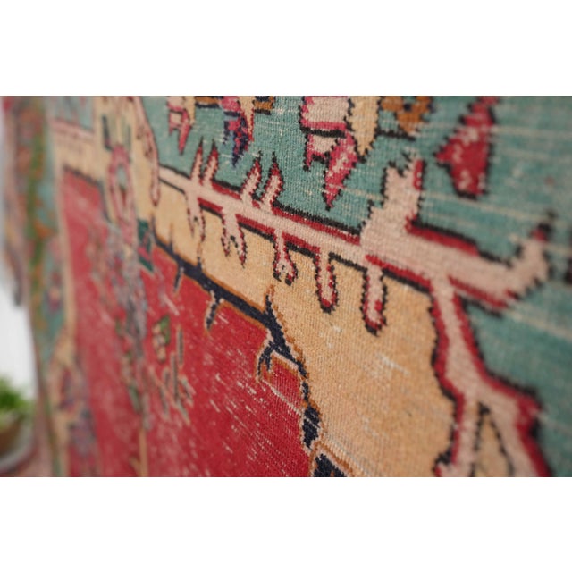 1970s Vintage Persian Handmade Wool 10x13 Red Area Rug For Sale - Image 9 of 11