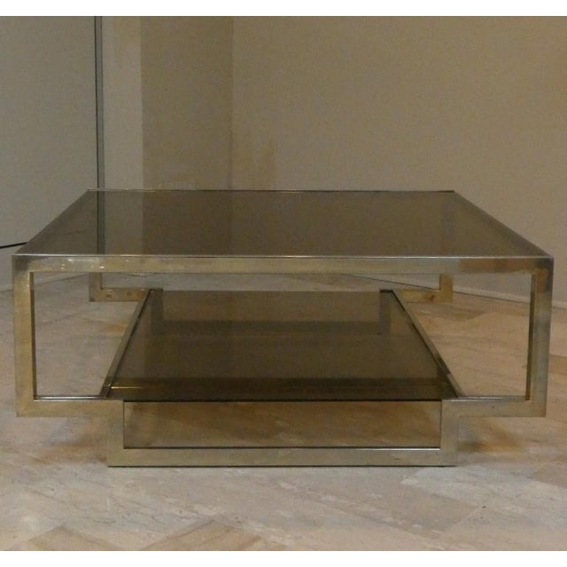Amber Glass Coffee Table with Geometric Structure, Italy, 1970s For Sale - Image 6 of 18