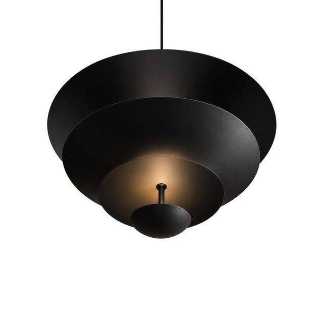 Tiered Pink Brass Chandelier | Handmade Copper Disc Ceiling Light | Mid Century Modern Luxury Pendant | Art Deco Statement Lighting Fixture For Sale - Image 6 of 7