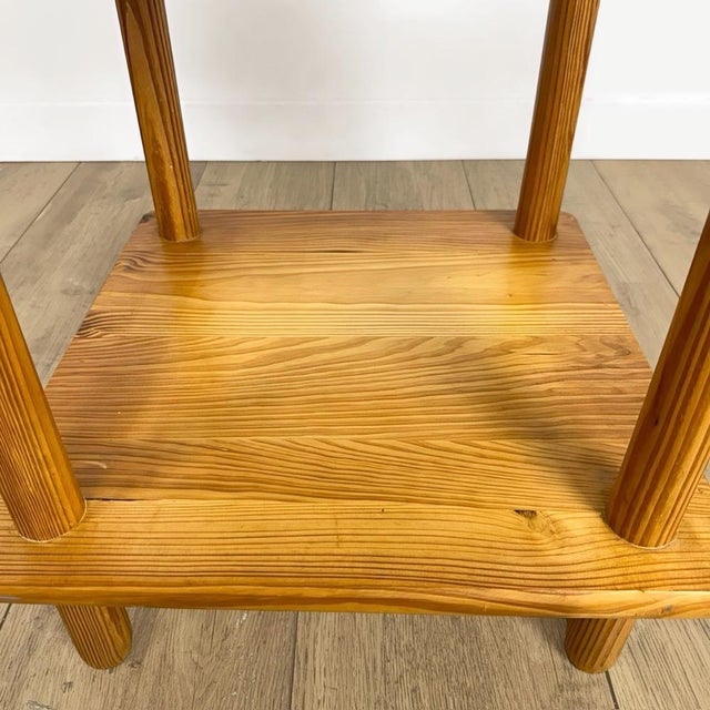 Brown Scandinavian Bedside Table in Pine, 1980s For Sale - Image 8 of 9