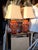 Brick Red 1980s Chinoise28 ," Urn Table Lamps With Shades - a Pair For Sale - Image 8 of 8