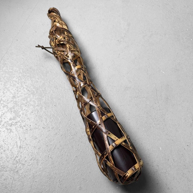 Brown Vintage Japanese Bamboo Ikebana Wall Hanger, 1980s For Sale - Image 8 of 15