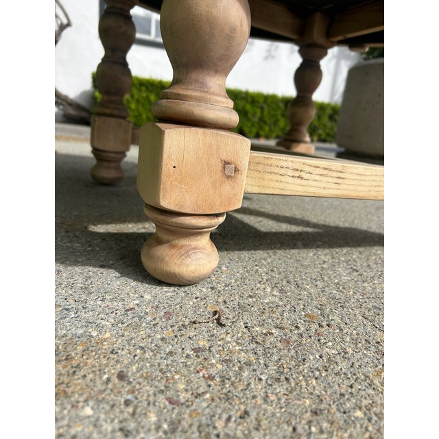 Vintage Round Carved Wood Coffee Table With Tiled Inlay Top For Sale - Image 10 of 16