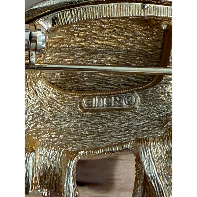 Ciner 1990s Ciner Elephant Brooch For Sale - Image 4 of 4