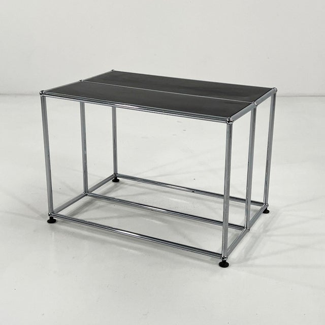 Black Low Console Table by F. Haller & P. Schärer for USM Haller, 1980s For Sale - Image 10 of 10