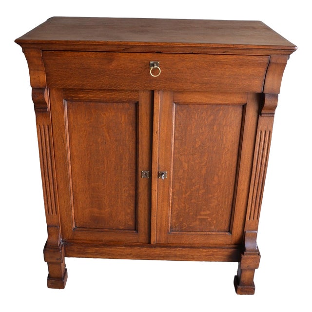 Antique Empire Oak Sideboard For Sale