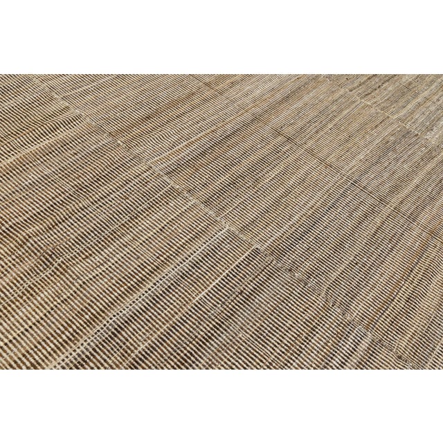 12x15 Earthy Minimalism: Handmade Modern Kilim Wool Rug For Sale In New York - Image 6 of 11