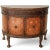 Wood 1930s Burr Walnut Louis XVI Revival Demilune Wood Cabinet For Sale - Image 7 of 7