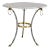 1970s Mid-Century Modern Brass Chrome Marble-Top Hoof Feet Large Rings Accents Table For Sale - Image 12 of 12