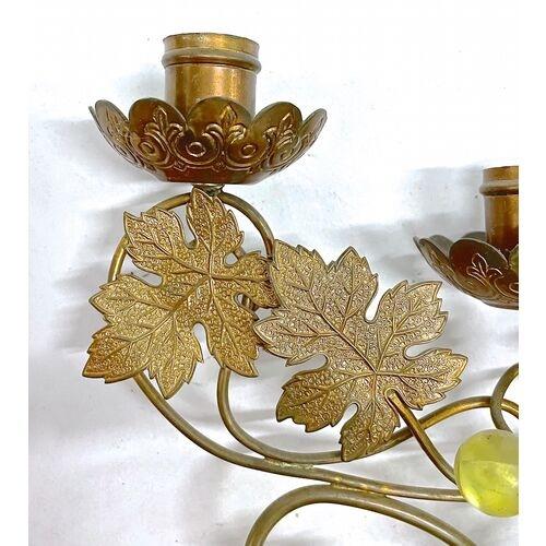 Pair Vintage Tole & Bakelite Grape Candle Holders For Sale In Atlanta - Image 6 of 7