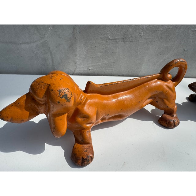 Vintage Cast Iron Dachshund Doorway Boot Scrapers, 1950s, Set of 2 For Sale - Image 4 of 10
