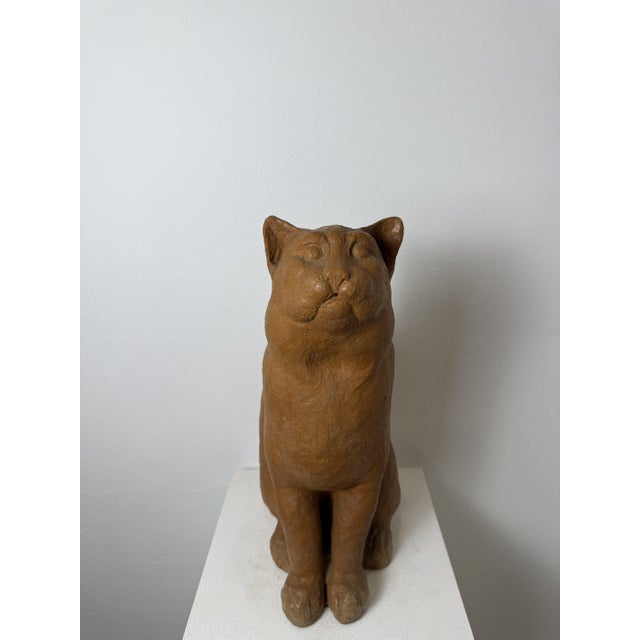 Montelupo Fiorentino Tuscan Artist, Sculpture of a Seated Cat, 19th Century, Terracotta For Sale - Image 6 of 18