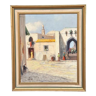 J. Erix, Southern Street, 1960s, Oil on Canvas, Framed For Sale
