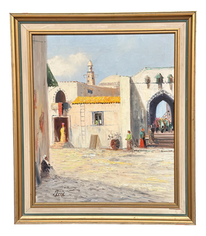 J. Erix, Southern Street, 1960s, Oil on Canvas, Framed