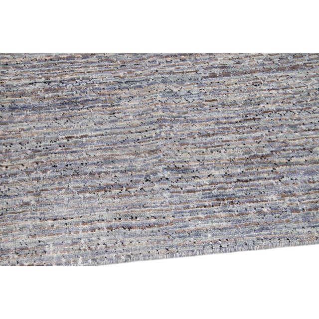 2020s Modern Savannah Gray Handmade Designed Wool Runner For Sale - Image 5 of 8