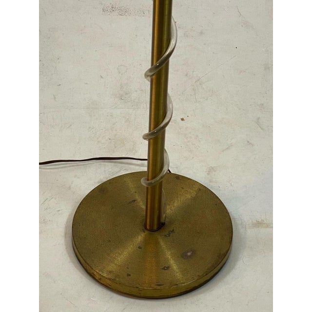 Mid 20th Century Modernist Russell Wright Brass and Lucite Floor Lamp For Sale - Image 5 of 7