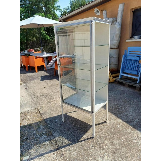 Antique Medical Display Case in Iron, Chrome and Glass, 1950s For Sale - Image 14 of 15