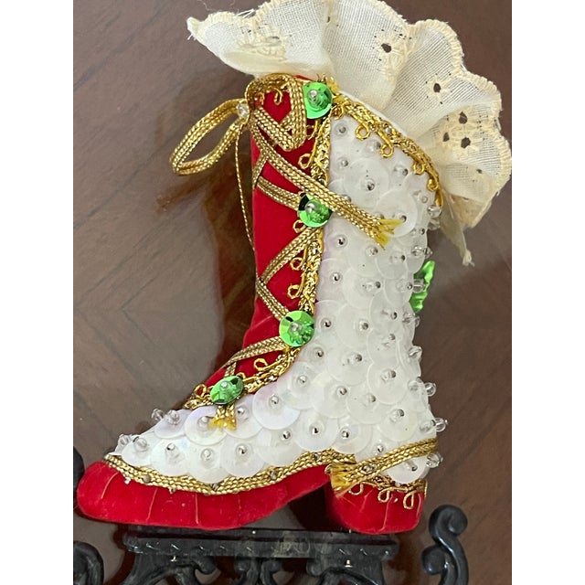 Vintage Fancy Skating Shoe Lamp Finial For Sale - Image 4 of 4