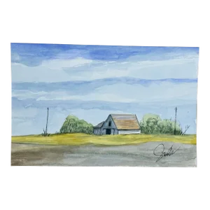Nancy Smith Original Mixed Media Landscape Painting “Barns Such as This”