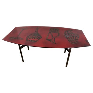 Italian Glass Coffee Table, 1950s For Sale