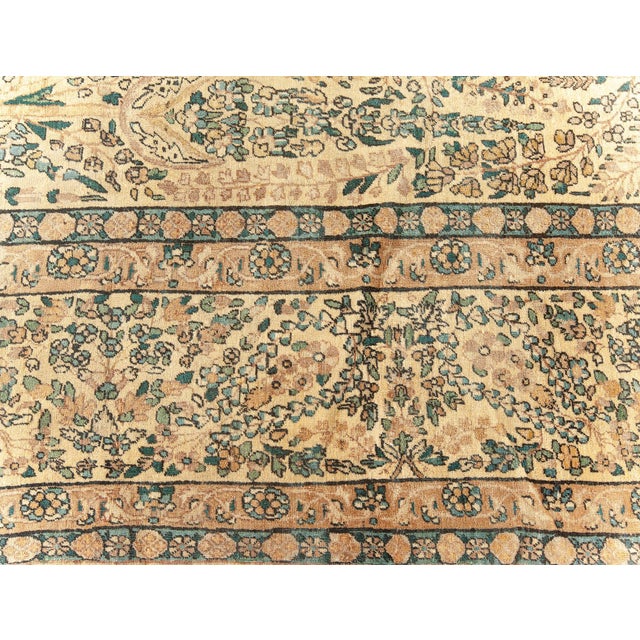 Authentic Persian Kirman Handwoven Wool Carpet For Sale In New York - Image 6 of 9