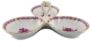 Herend Chinese Bouquet Raspberry Serving Dish with Handle