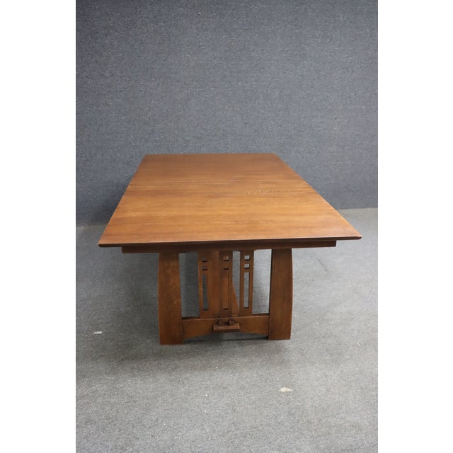 Stickley Highlands Extending Trestle Dining Table For Sale - Image 15 of 17