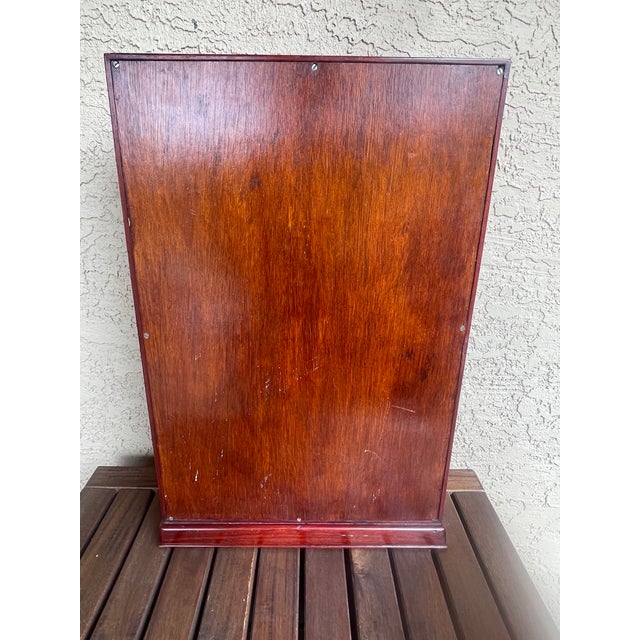 Wood Vintage Chinese Rosewood 18 Shelf Curio Cabinet Glass Door Mirror Back Wall Mount For Sale - Image 7 of 7