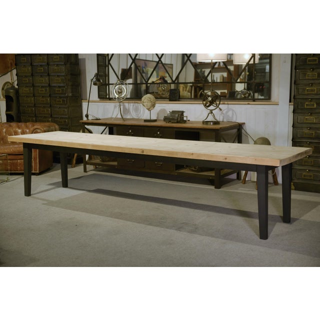 Large Vintage Pine Farmhouse Table, 1980s For Sale - Image 9 of 9