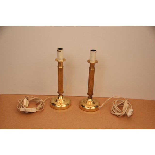 Minimalist Gilt Table Lamps, 1970s, Set of 2 For Sale - Image 16 of 16