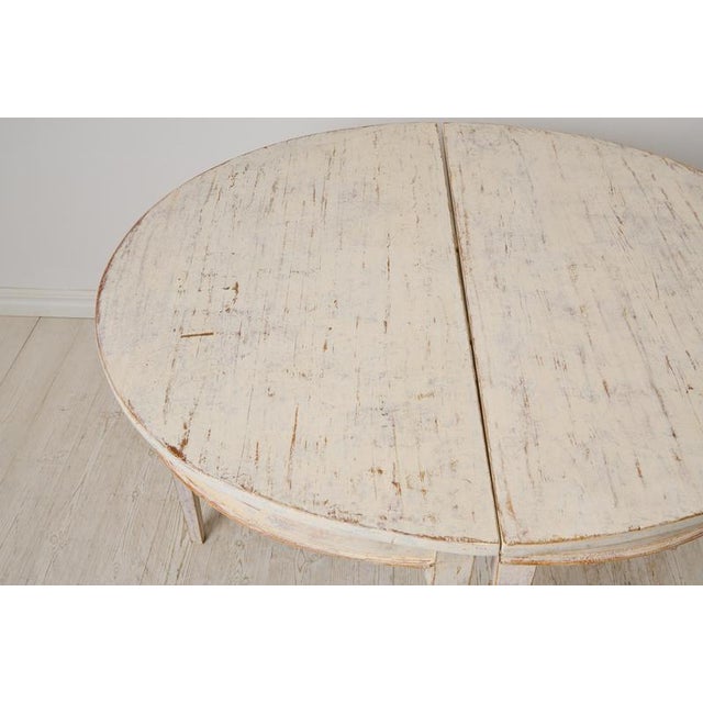 Cream Antique Swedish Neoclassical Demi-Lune Tables, Set of 2 For Sale - Image 8 of 12