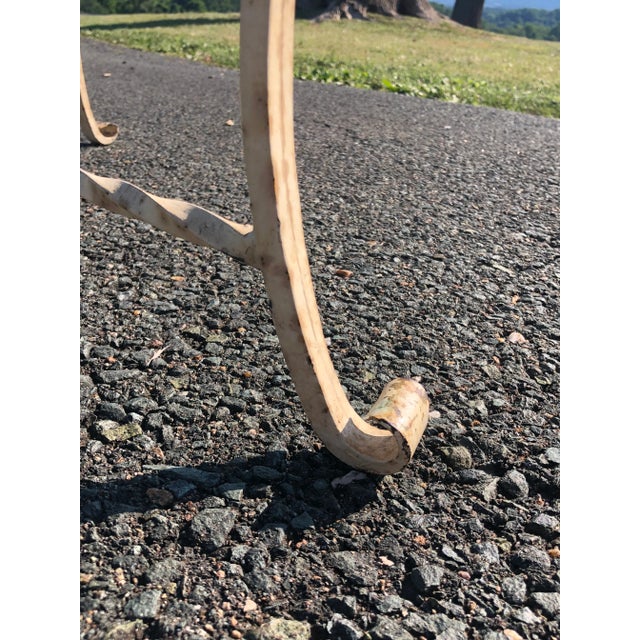 Vintage Mid Century French Painted Steel Tassel Bench For Sale - Image 4 of 11