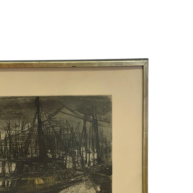 1970s Late 20th Century Signed Limited Edition Harbor Boats Art. For Sale - Image 5 of 10