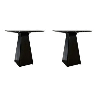 Revelation Michelangelo Marble Equilateral Accent Tables Pair For Sale