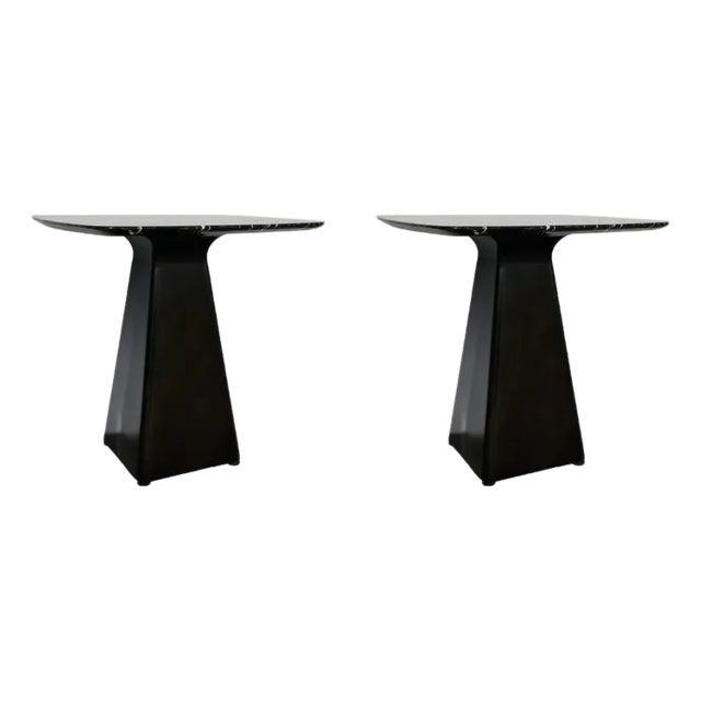 Revelation Michelangelo Marble Equilateral Accent Tables Pair For Sale