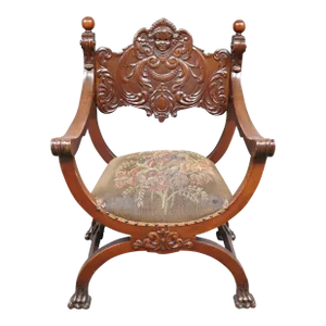Horner Style Figural Cherub Throne Chair